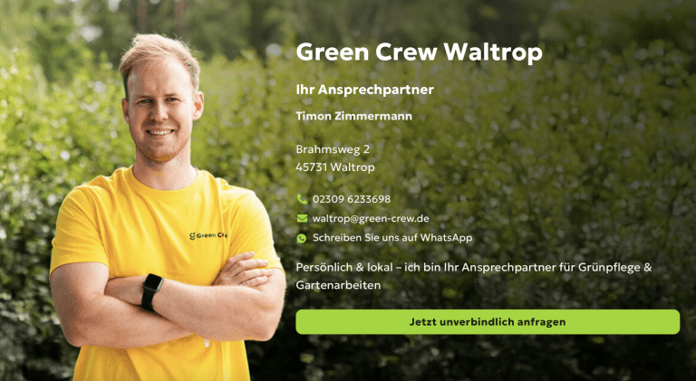 Green Crew Waltrop, Timon Zimmermann als Ansprechpartner