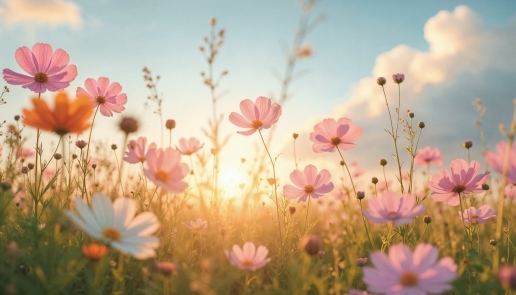 Blumenwiese im Sommer