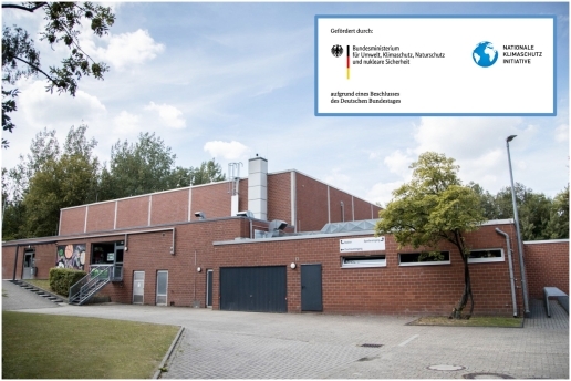 Auf dem Bild: Sportzentrum Nord (SpoNo) / Förderhinweis: gefördert durch das Bundesministerium für Umwelt, Klimaschutz, Naturschutz und nukleare Sicherheit im Rahmen der Nationalen Klimaschutzinitiative