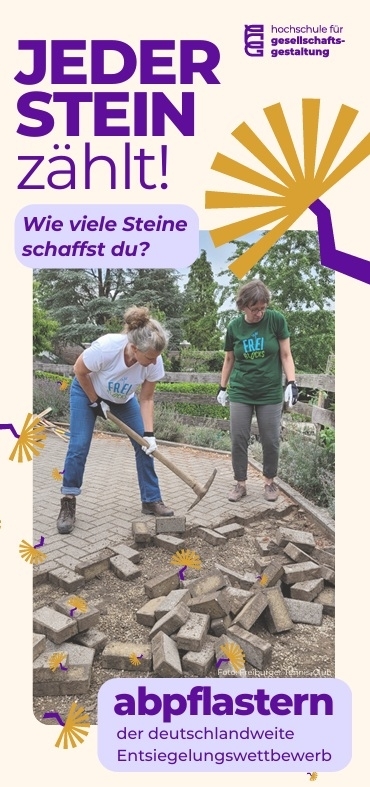 Flyer-Deckblatt zum Hinweis auf die Initiative "abpflastern"
