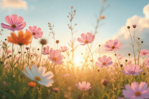 Blumenwiese im Sommer