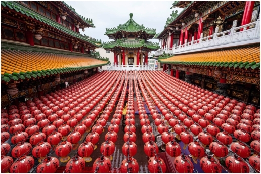 Auf dem Bild: Tempelanlage in Taiwan